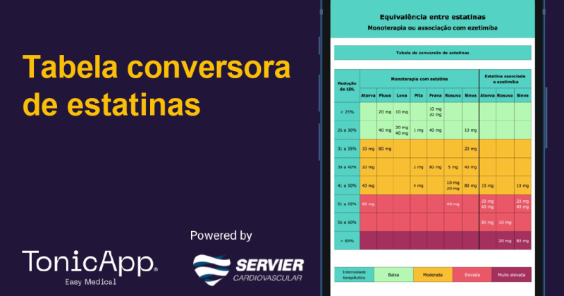 Tabela de Conversão de Estatinas powered by Servier Cardiovascular